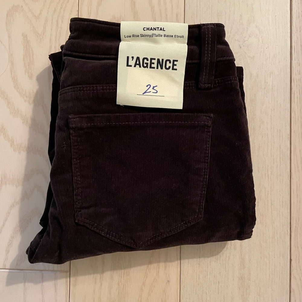L'AGENCE Chantal Skinny Velveteen Cord Pants